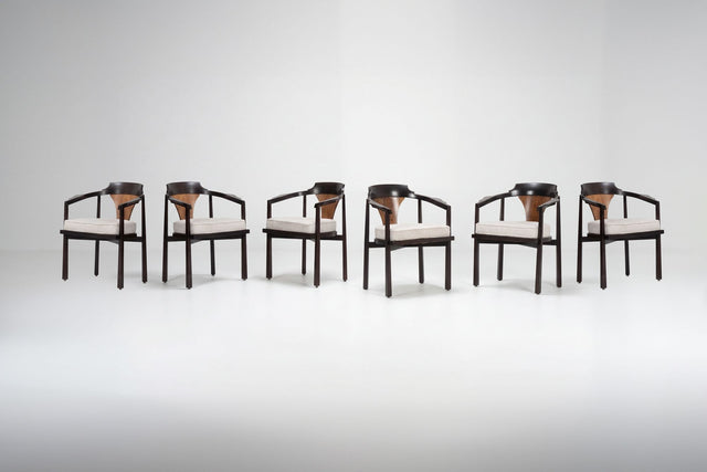 Edward Wormley for Dunbar Six Dining Chairs,Model 935 "Horseshoe Chairs" 1965c.