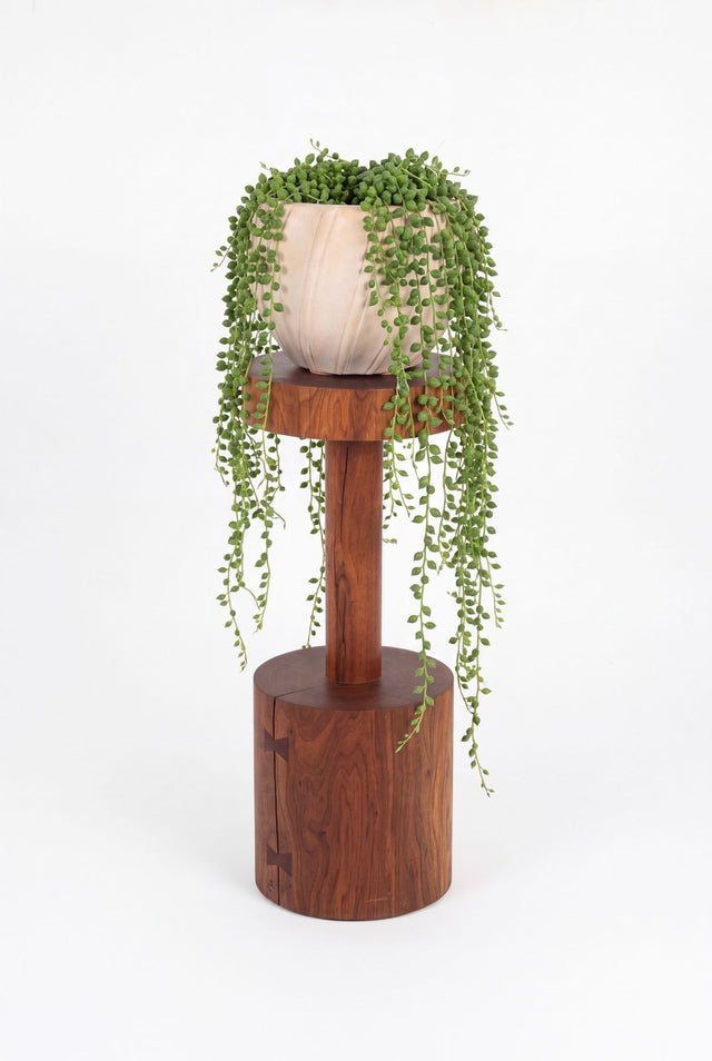 Karl Springer Style Ribbed Planter, c. 1980