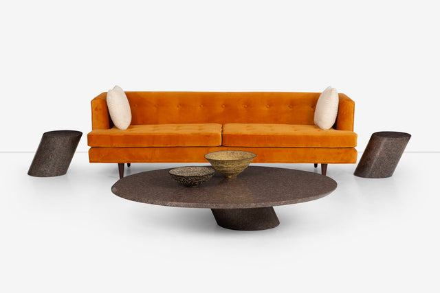 Pair of Lucia Mercer End Tables for Knoll 1982 in Custom Sierra Brown Granite
