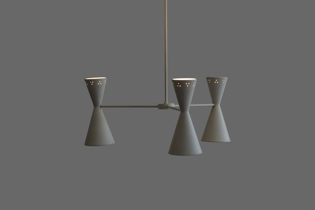 Stilnovo Style Three Arm Chandelier
