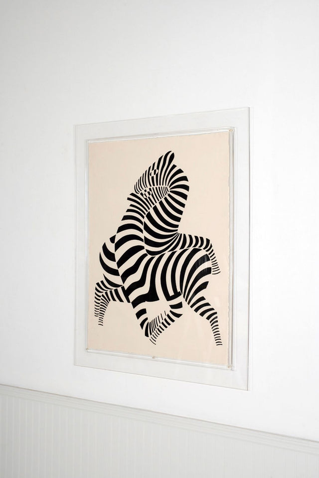 Victor Vasarely White “Zebra” Lithograph / Relief, Edition of 150, 1989