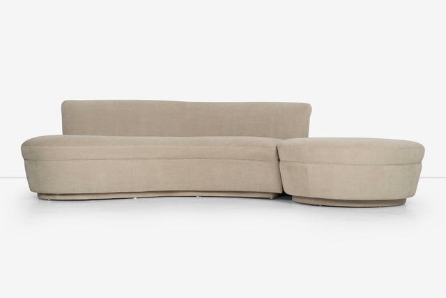 Adrian Pearsall and/or Kagan Style Sofa Sectional with Removable Pouf