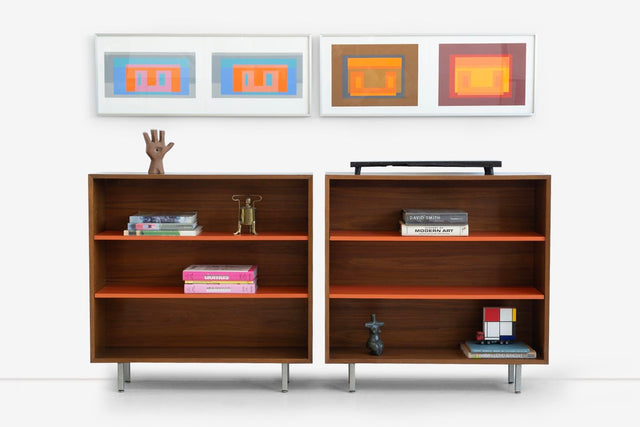 Pair of George Nelson Bookcases for Herman Miller in Walnut, 1950