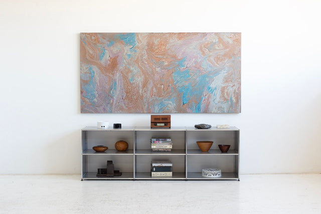 USM Haller Open Storage System – Silver Panels, 1960s, Switzerland