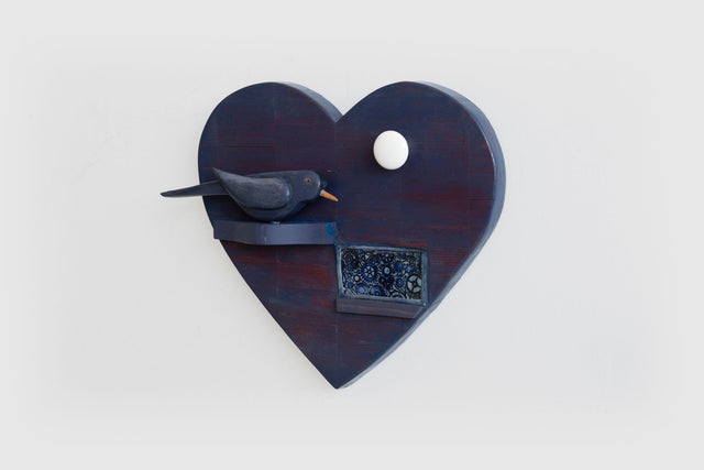 Max Neufeldt Blue Bird Heart Collage 1985