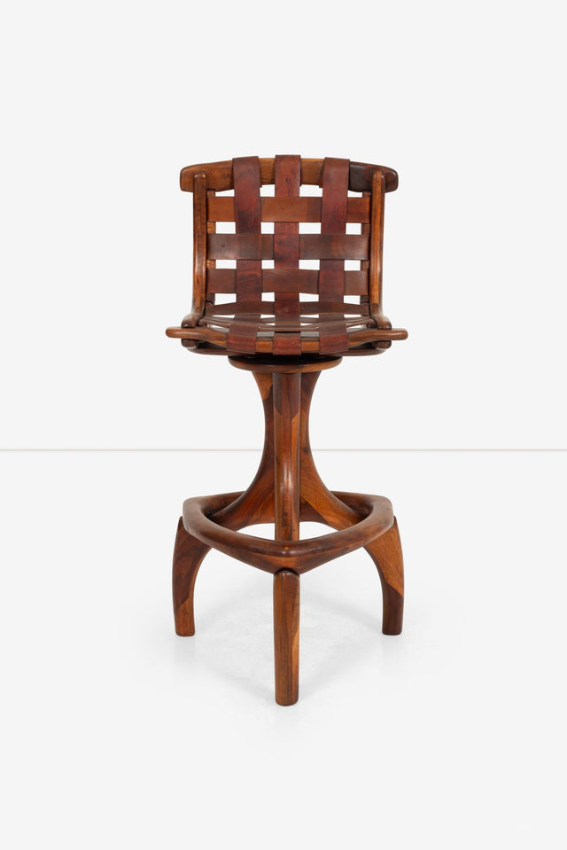 Arthur Espenet Carpenter Three Leg Counter Stool in Walnut, California Craft