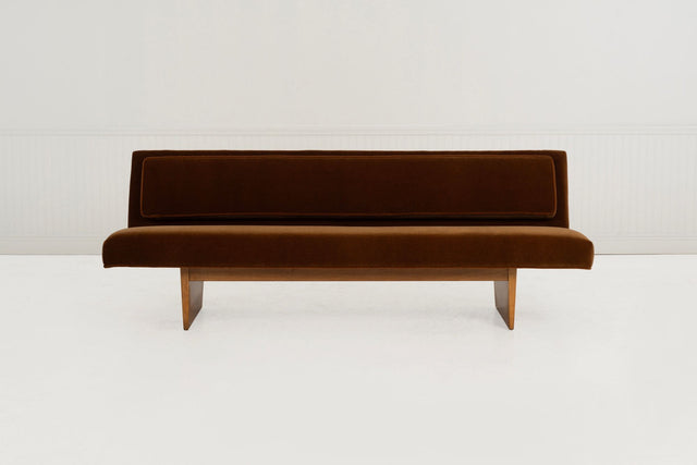 Harvey Probber Rare Slipper Sofa Mahogany Wood and Mohair c. 1955