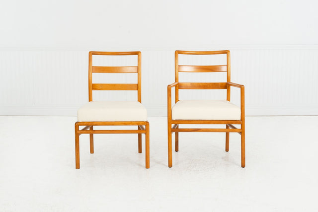 T.H. Robsjohn-Gibbings for Widdicomb, Ladder-Back Dining Chairs, Set of Ten, c. 1955