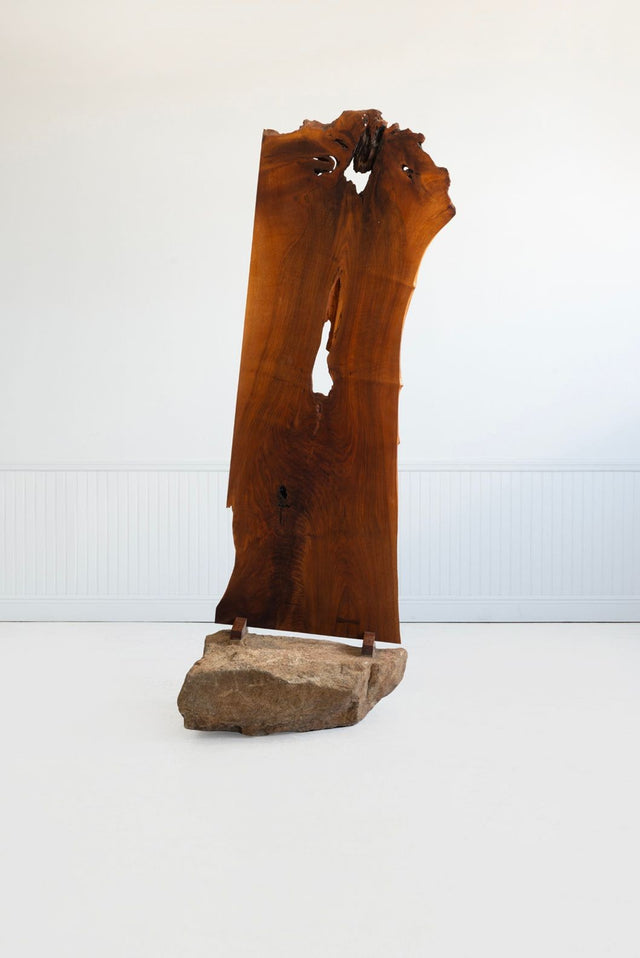 George Nakashima English Walnut Free-Edge Room Divider on Granite Base, 1955