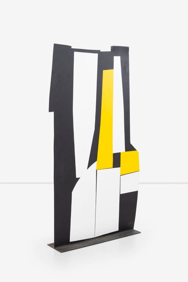 Tony Rosenthal Standing Black and White Plus Yellow Floor Sculpture