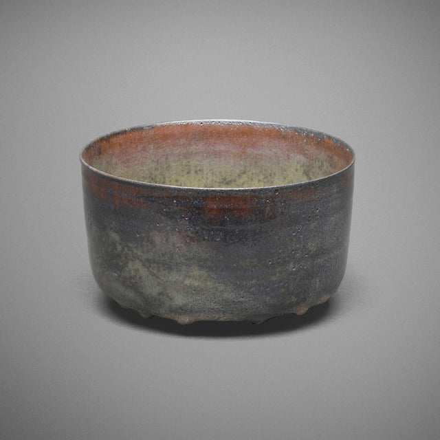 Gertrud and Otto Natzler Cylindrical bowl with lip 1980