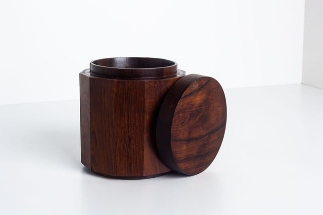 Studio Craft Solid Rosewood Lidded Box, in the Style of Arthur Espenet Carpenter