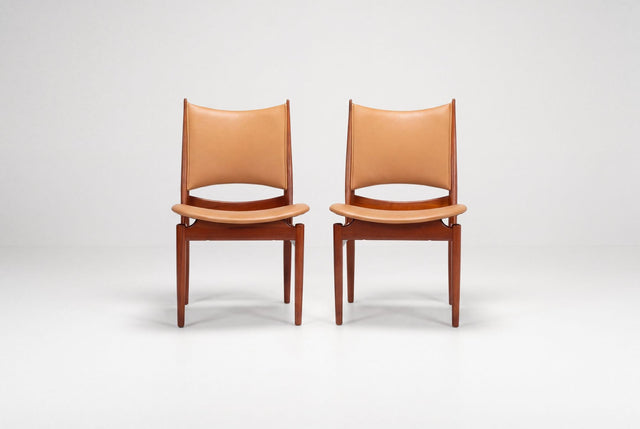 Set of Six Finn Juhl Egyptian Chairs for Niels Vodder, Denmark, 1949