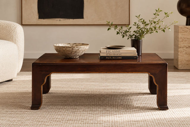 John Stuart Coffee Table with Geometric Veneered Top, c. 1960s