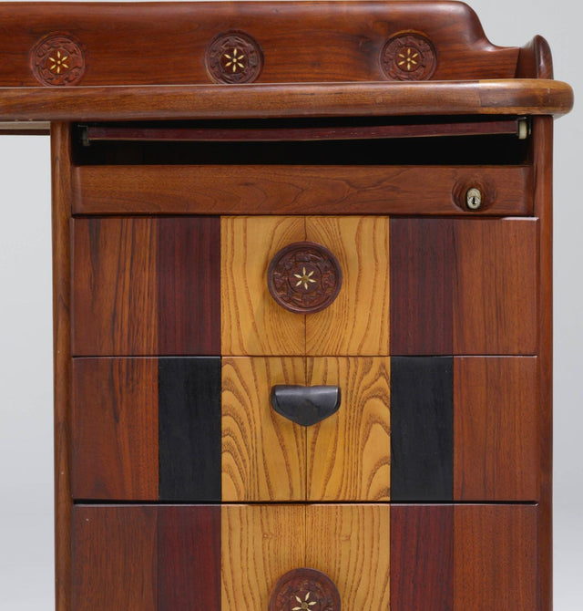 Phillip Lloyd Powell American Craft Custom Double Pedestal Desk, 1955