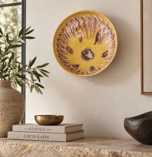 Guido Gambone Yellow Ceramic Bowl, Italy, c. 1950s