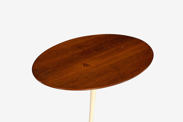 Saarinen Elliptical Tulip Side Table, c. 1960 – Oiled Walnut Tops & Cast-Iron Base