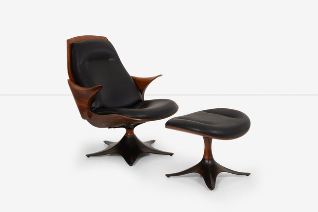 Thomas Moser "Kinesis" Swivel Chair and Swivel Ottoman