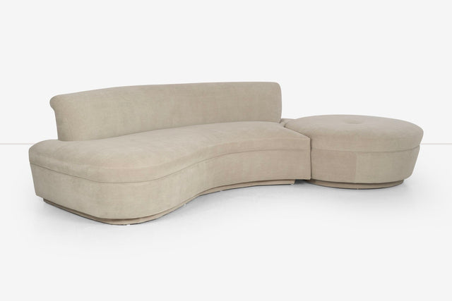 Adrian Pearsall and/or Kagan Style Sofa Sectional with Removable Pouf