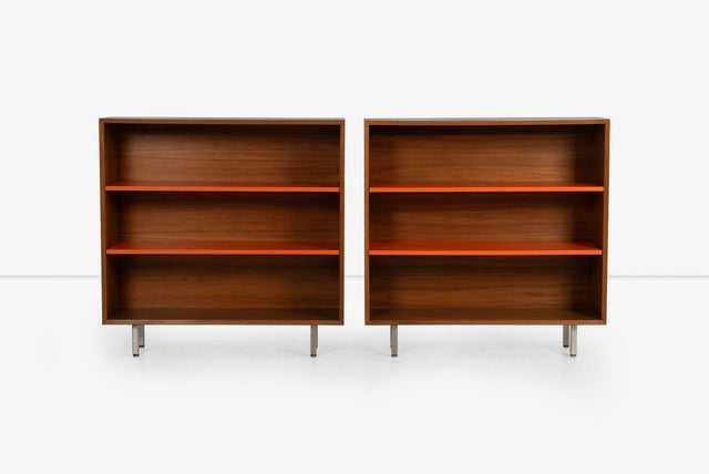 Pair of George Nelson Bookcases for Herman Miller in Walnut, 1950
