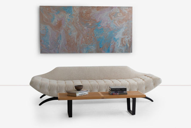 Adrian Pearsall for Craft Associates Biscuit Tufted Gondola Sofa 1960