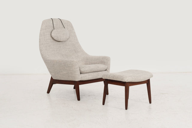 Danish Modern Lounge Chair and Ottoman c. 1960