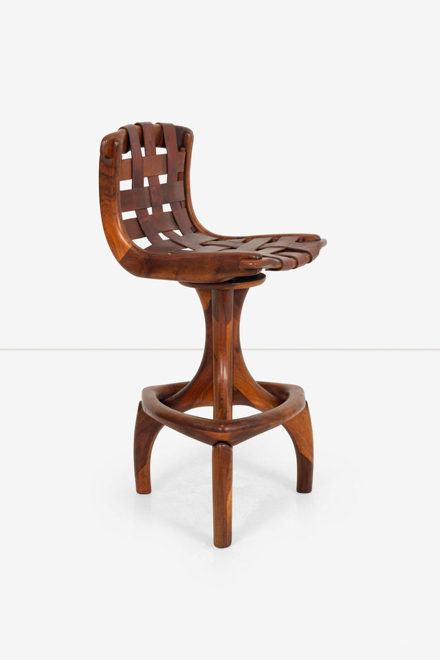Arthur Espenet Carpenter Three Leg Counter Stool in Walnut, California Craft