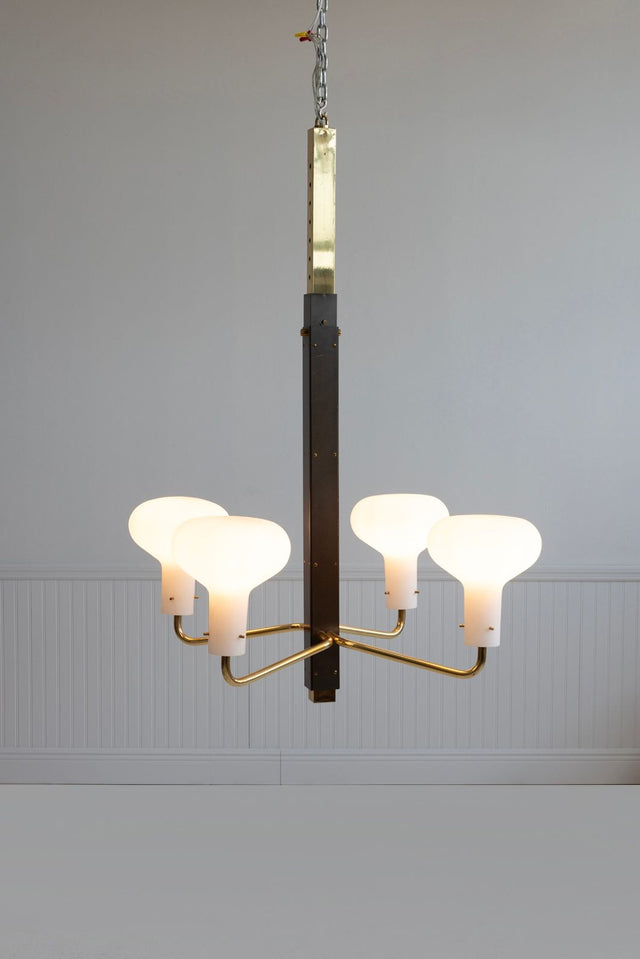 Ignazio Gardella Rare Four-Arm Chandelier for Azucena, Italy, 1958