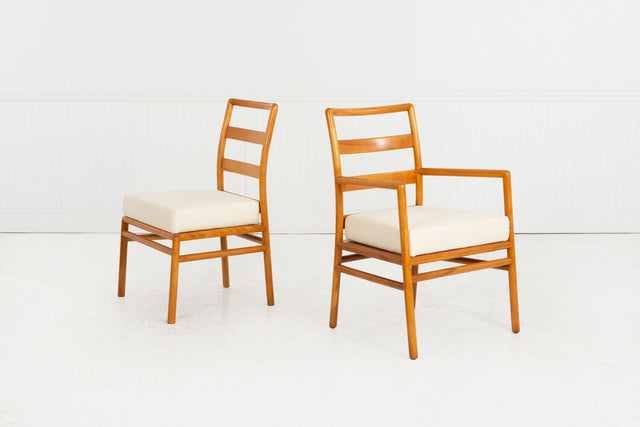 T.H. Robsjohn-Gibbings for Widdicomb, Ladder-Back Dining Chairs, Set of Ten, c. 1955
