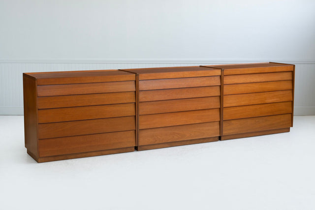 Edward Wormley for Dunbar Set of 3 Louver Drawer Dressers