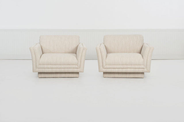 Pair of Oversized Lounge Chairs, Attributed to Vladimir Kagan, c. 1985