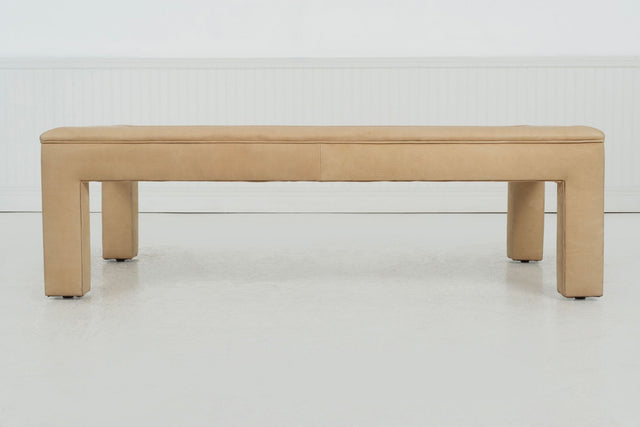 Karl Springer Style Padded Leather Coffee Table, c. 1980