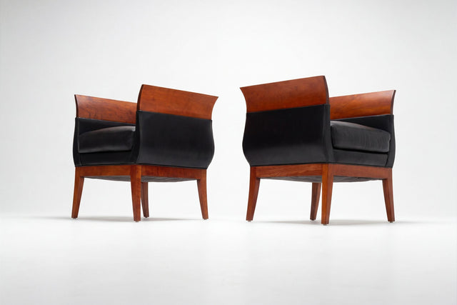 Pair of Orlando Diaz-Azcuy Chalice Chairs 1985c.
