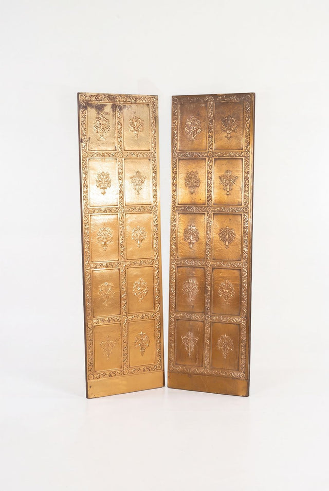 Pair of Brass Architectural Elevator Doors in the style of Louis Sullivan from a Chicago Building 1930c.