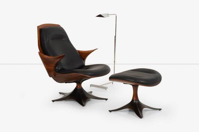 Thomas Moser "Kinesis" Swivel Chair and Swivel Ottoman