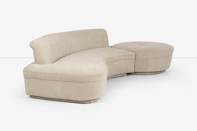 Adrian Pearsall and/or Kagan Style Sofa Sectional with Removable Pouf