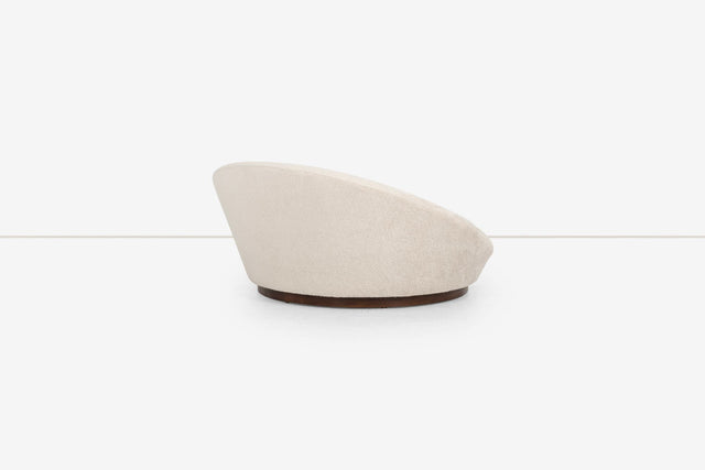 Milo Baughman Style Satellite Chaise in Tan Faux Fur, 1970