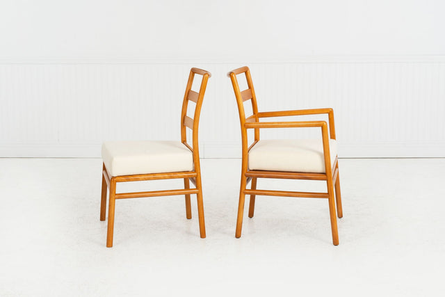 T.H. Robsjohn-Gibbings for Widdicomb, Ladder-Back Dining Chairs, Set of Ten, c. 1955