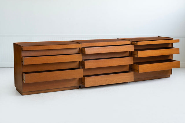 Edward Wormley for Dunbar Set of 3 Louver Drawer Dressers