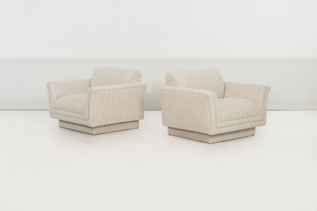 Pair of Oversized Lounge Chairs, Attributed to Vladimir Kagan, c. 1985