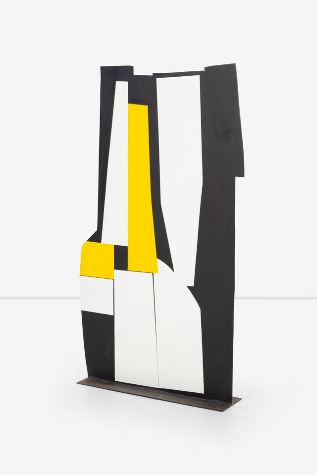 Tony Rosenthal Standing Black and White Plus Yellow Floor Sculpture