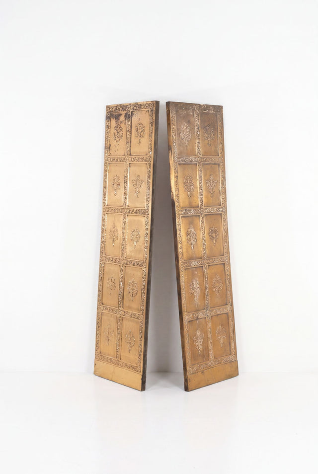 Pair of Brass Architectural Elevator Doors in the style of Louis Sullivan from a Chicago Building 1930c.