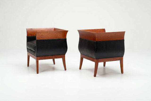Pair of Orlando Diaz-Azcuy Chalice Chairs 1985c.