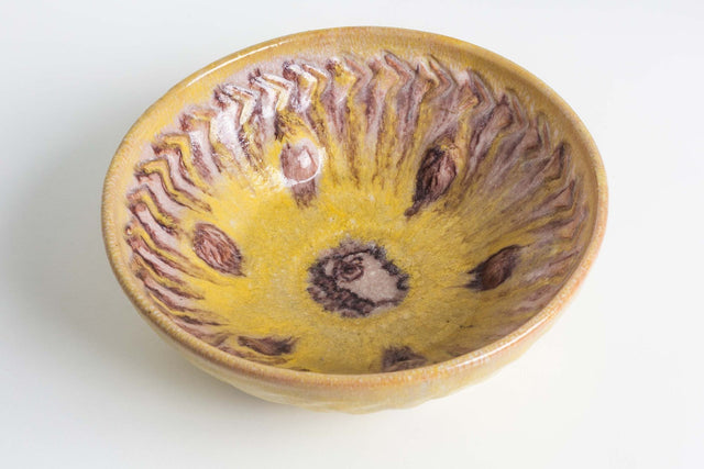 Guido Gambone Yellow Ceramic Bowl, Italy, c. 1950s
