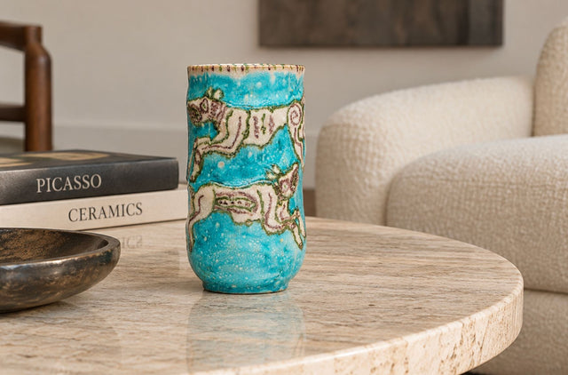 Guido Gambone Figural Vase with Animals, Italy, 1955