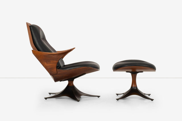 Thomas Moser "Kinesis" Swivel Chair and Swivel Ottoman