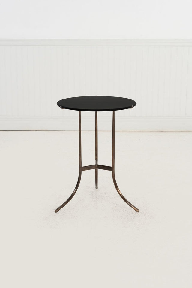 Set of Three Cedric Hartman Bronze & Black Granite Side Tables,1970s