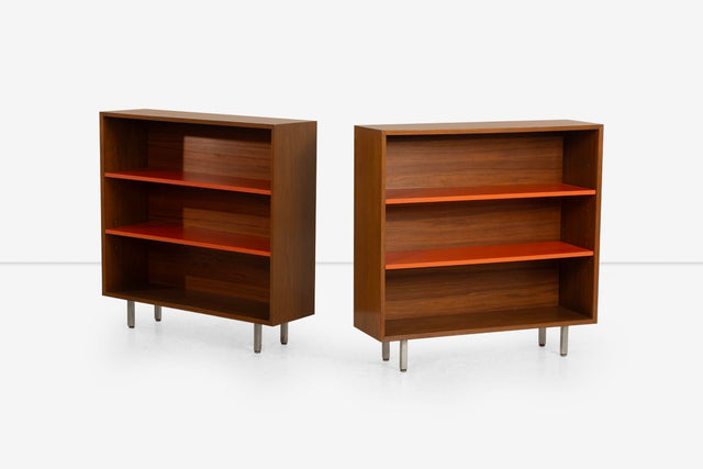 Pair of George Nelson Bookcases for Herman Miller in Walnut, 1950
