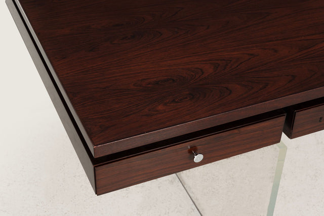 Poul Nørreklit Rosewood and Lucite Executive Desk for Sigurd Hansen, Denmark, 1960s