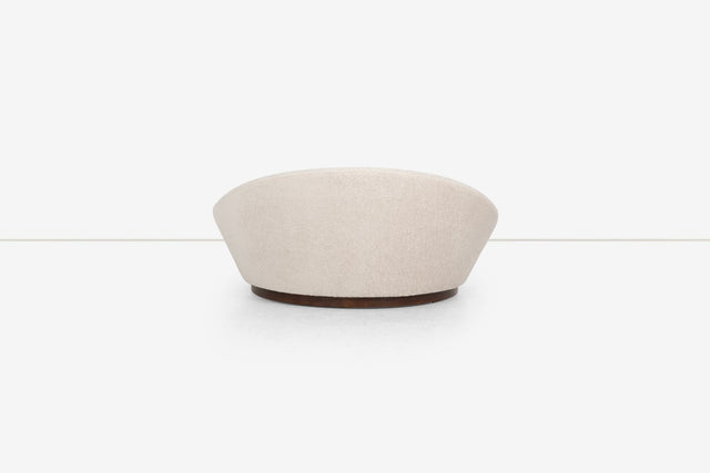 Milo Baughman Style Satellite Chaise in Tan Faux Fur, 1970